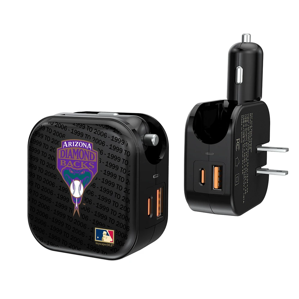 Arizona Diamondbacks Team Logo Dual Port USB Car & Home Charger