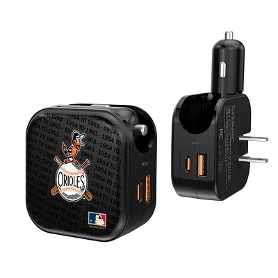 Baltimore Orioles Team Logo Dual Port USB Car & Home Charger