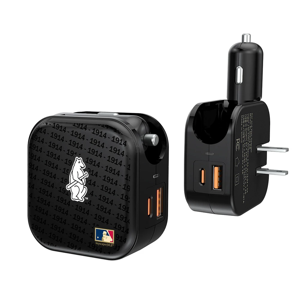 Chicago Cubs Team Logo Dual Port USB Car & Home Charger