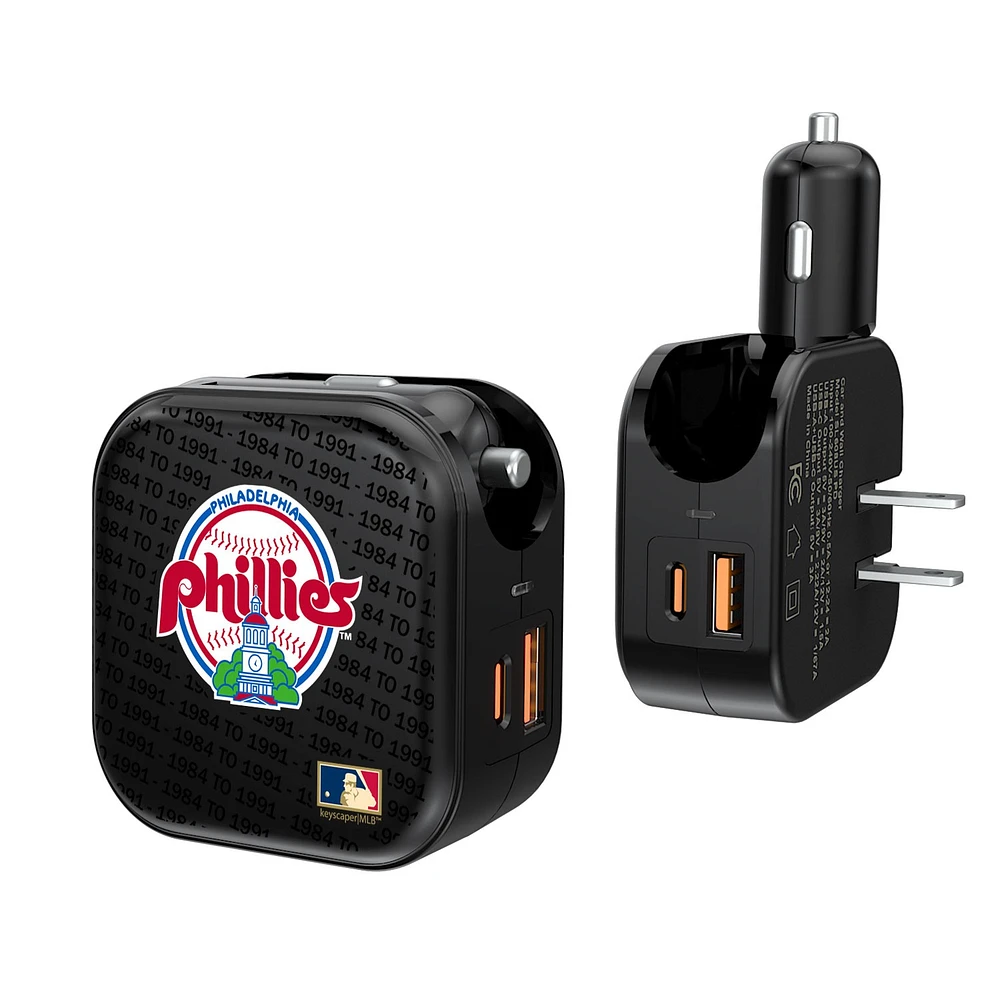 Philadelphia Phillies Team Logo Dual Port USB Car & Home Charger