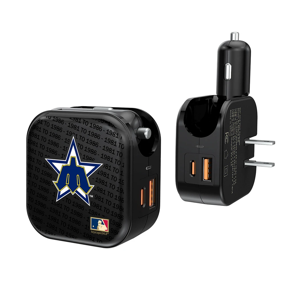 Seattle Mariners Team Logo Dual Port USB Car & Home Charger