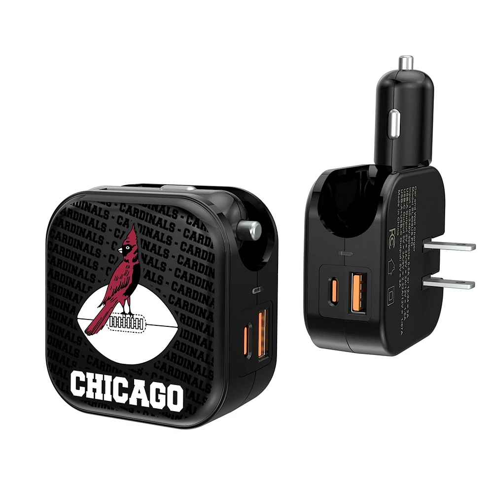 Chicago Cardinals Team Logo Dual Port USB Car & Home Charger