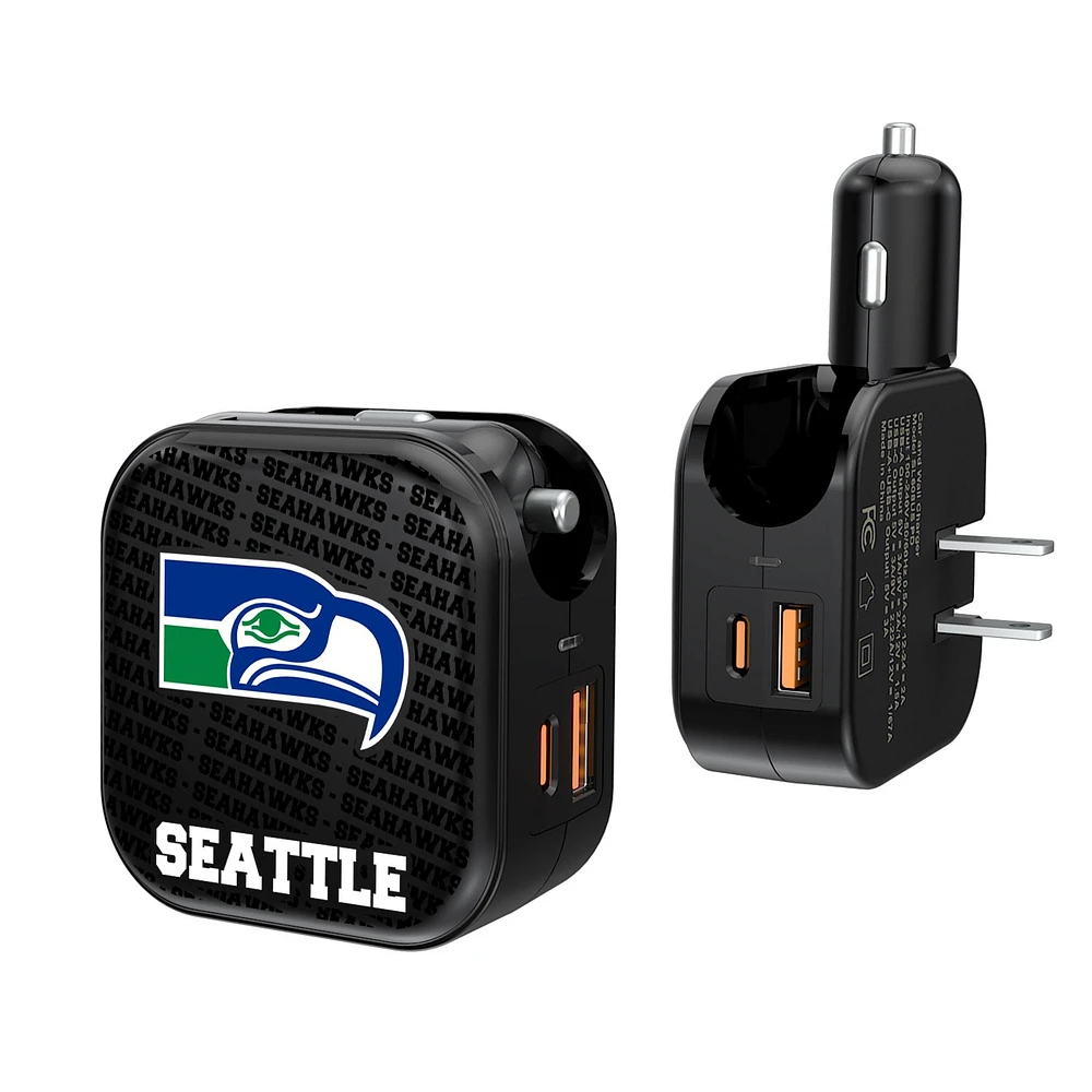 Seattle Seahawks Team Logo Dual Port USB Car & Home Charger