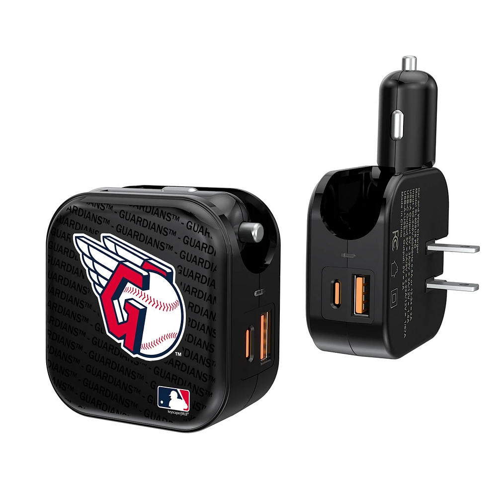 Cleveland Guardians Team Logo Dual Port USB Car & Home Charger