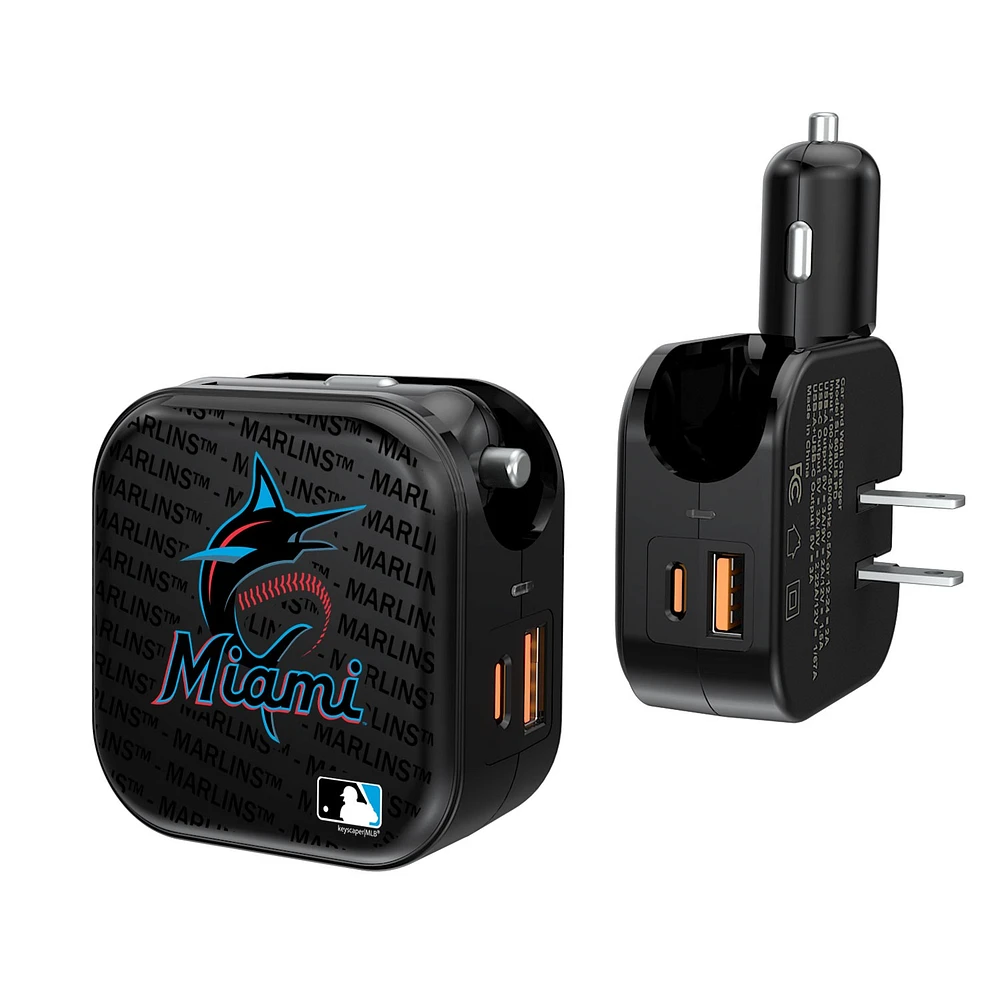 Miami Marlins Dual Port USB Car & Home Charger