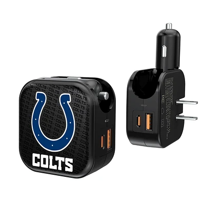 Indianapolis Colts Team Logo Dual Port USB Car & Home Charger