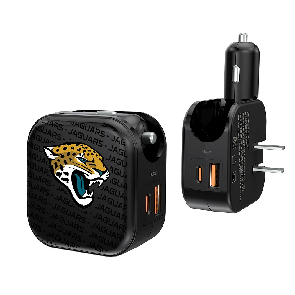 Jacksonville Jaguars Team Logo Dual Port USB Car & Home Charger