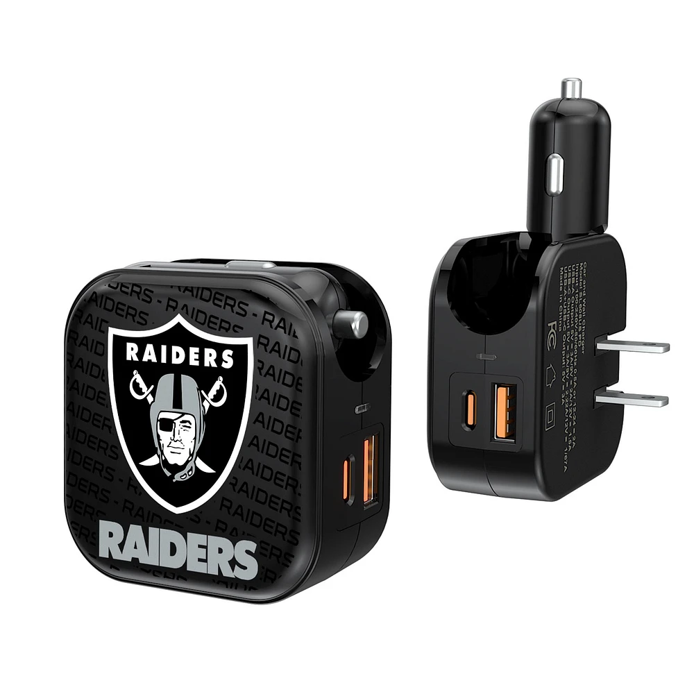 Las Vegas Raiders Team Logo Dual Port USB Car & Home Charger