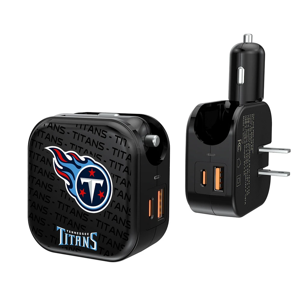 Tennessee Titans Team Logo Dual Port USB Car & Home Charger