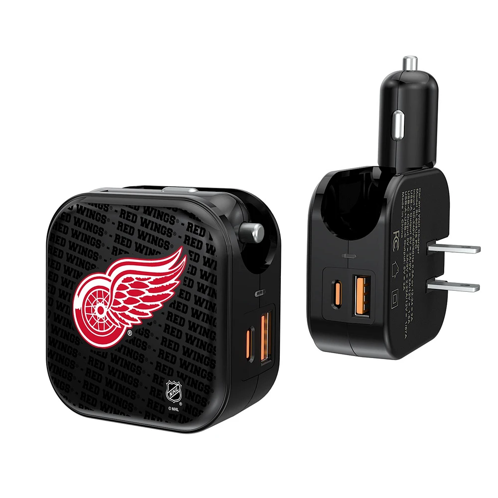 Detroit Red Wings Team Logo Dual Port USB Car & Home Charger