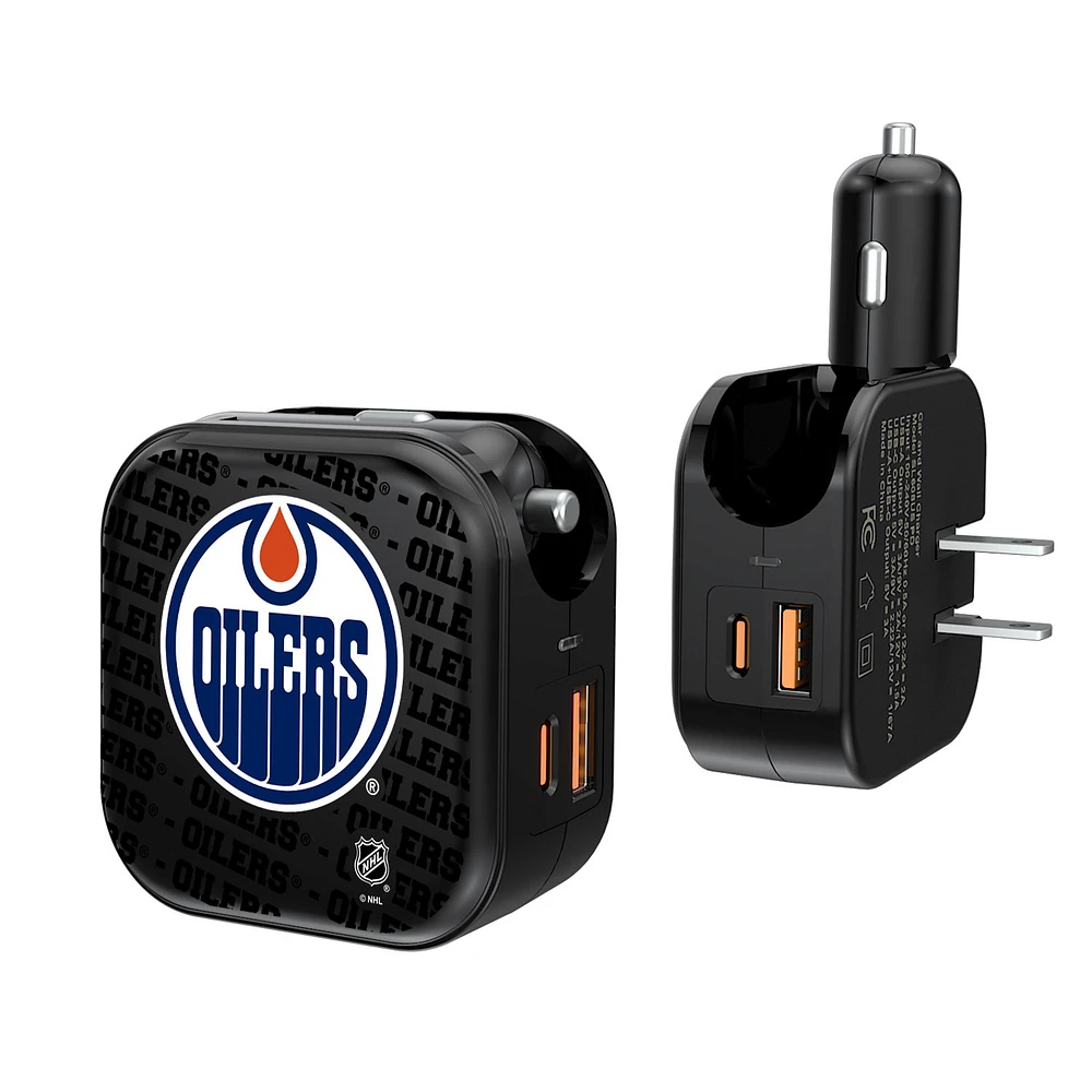 Edmonton Oilers Team Logo Dual Port USB Car & Home Charger