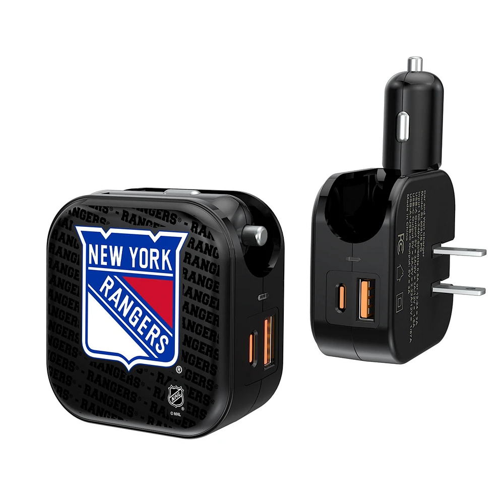 New York Rangers Team Logo Dual Port USB Car & Home Charger