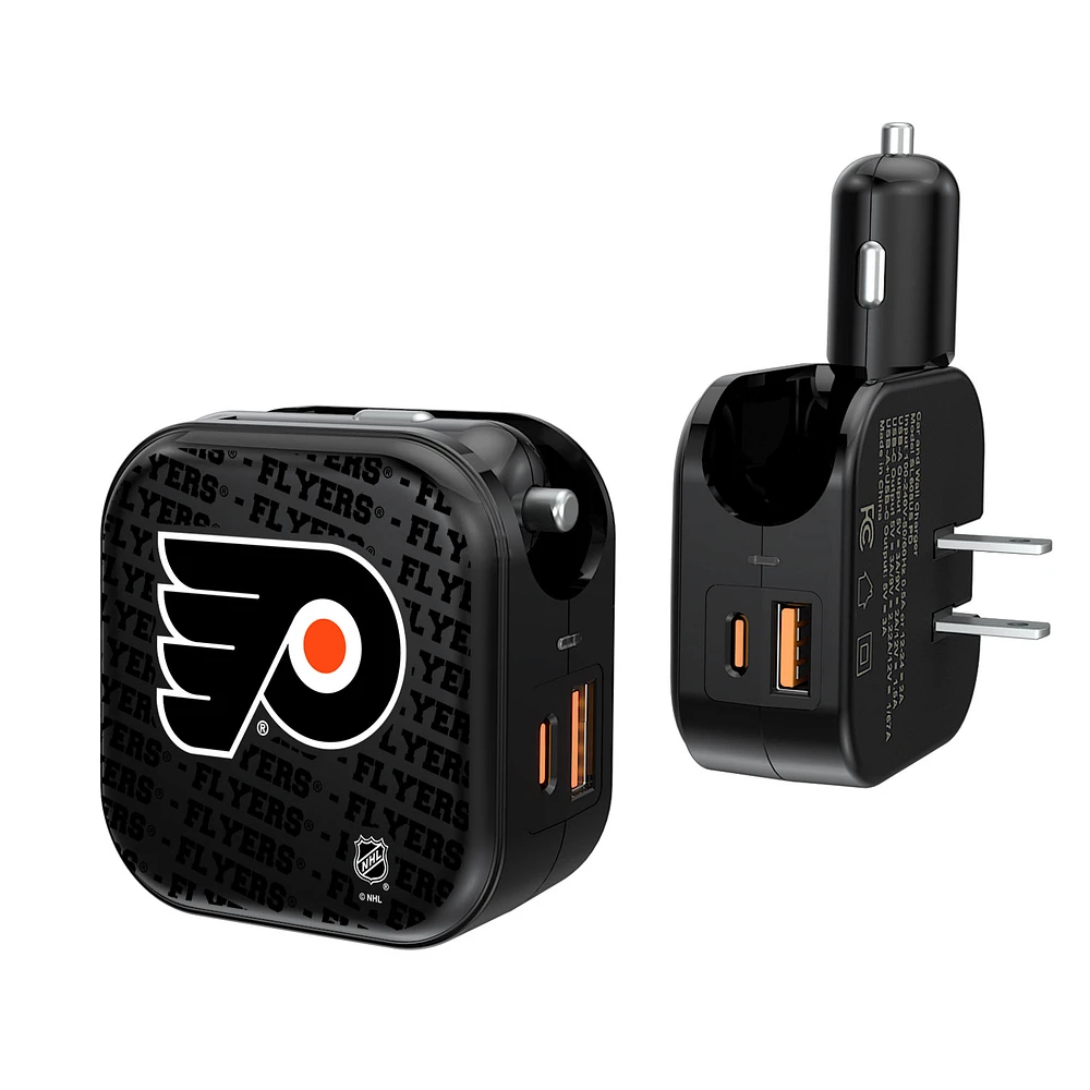 Philadelphia Flyers Team Logo Dual Port USB Car & Home Charger