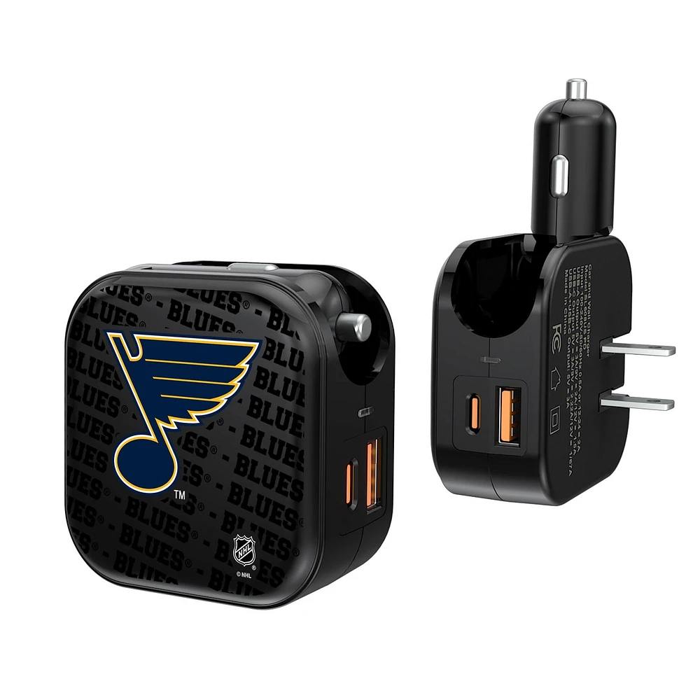 St. Louis Blues Team Logo Dual Port USB Car & Home Charger