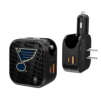 St. Louis Blues Team Logo Dual Port USB Car & Home Charger