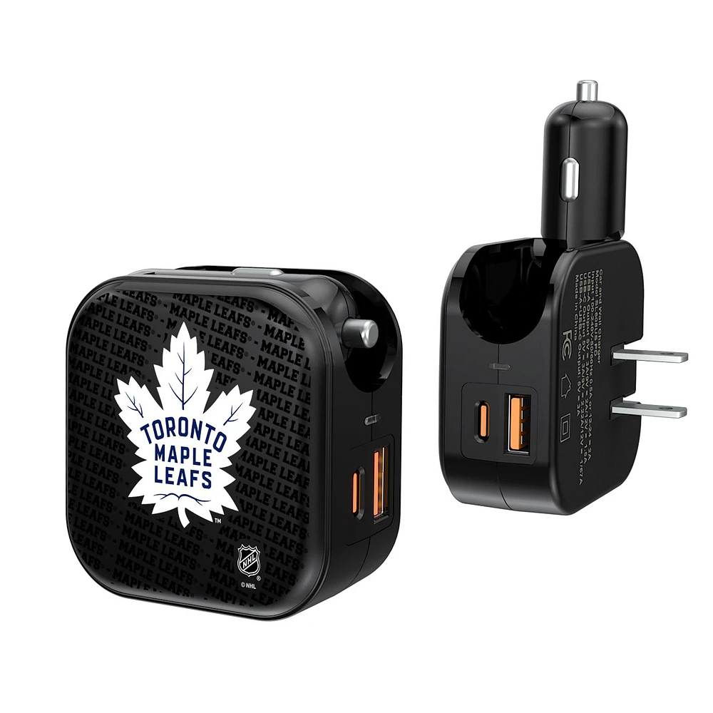 Toronto Maple Leafs Team Logo Dual Port USB Car & Home Charger