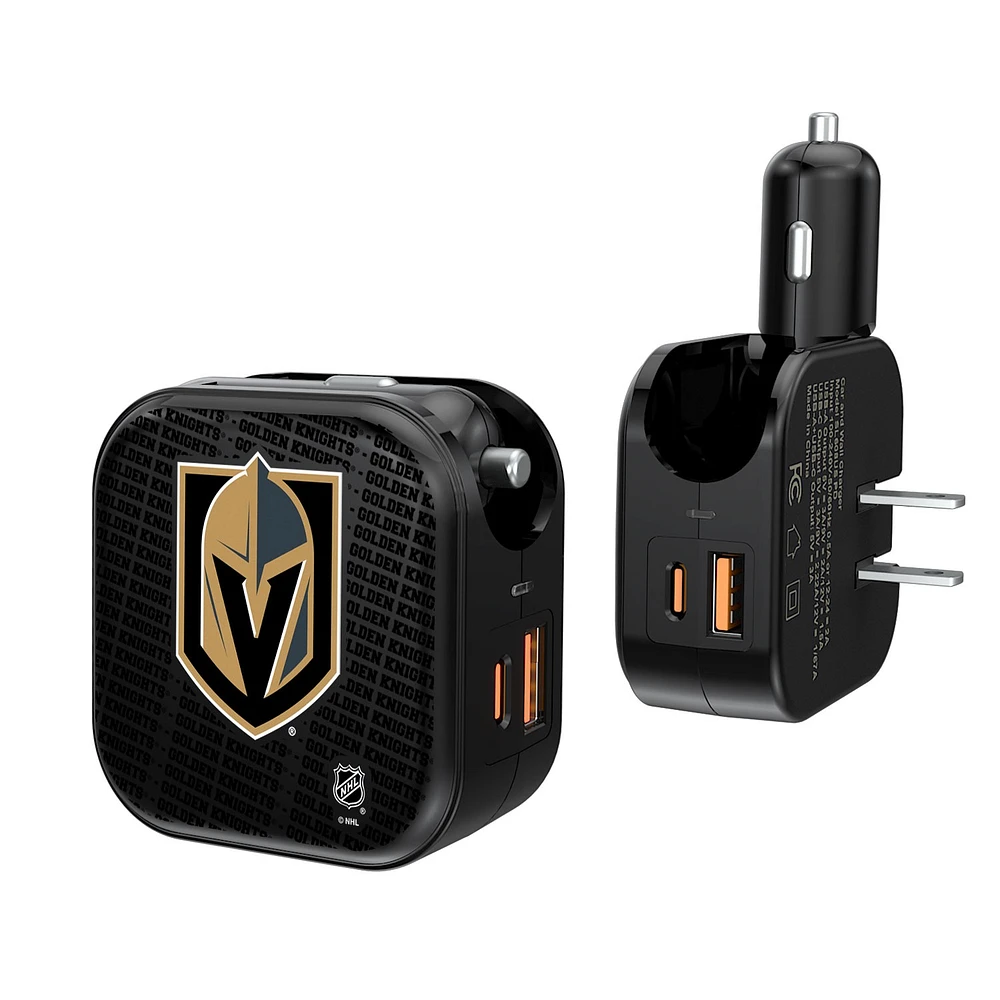 Vegas Golden Knights Team Logo Dual Port USB Car & Home Charger