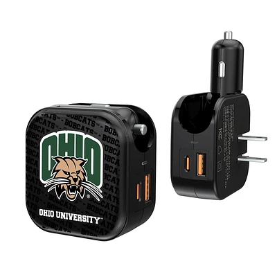 Ohio Bobcats Team Logo Dual Port USB Car & Home Charger