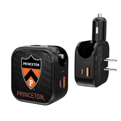 Princeton Tigers Team Logo Dual Port USB Car & Home Charger
