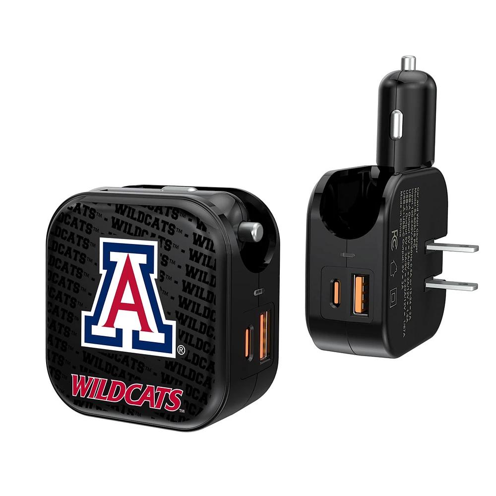 Arizona Wildcats Team Logo Dual Port USB Car & Home Charger