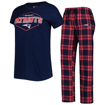 Women's Concepts Sport Navy/Red New England Patriots Plus Badge Top & Pants Sleep Set