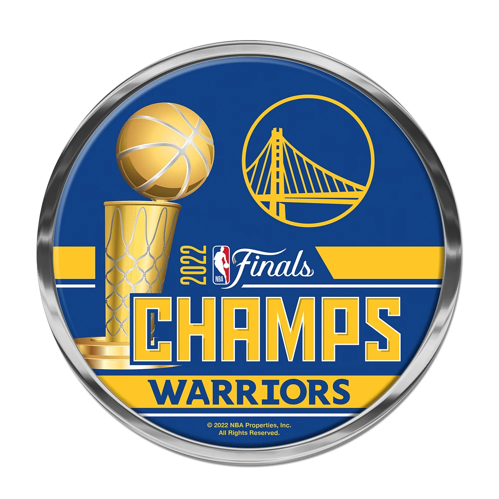 WinCraft Golden State Warriors 2022 NBA Finals Champions Metal Domed Auto Emblem