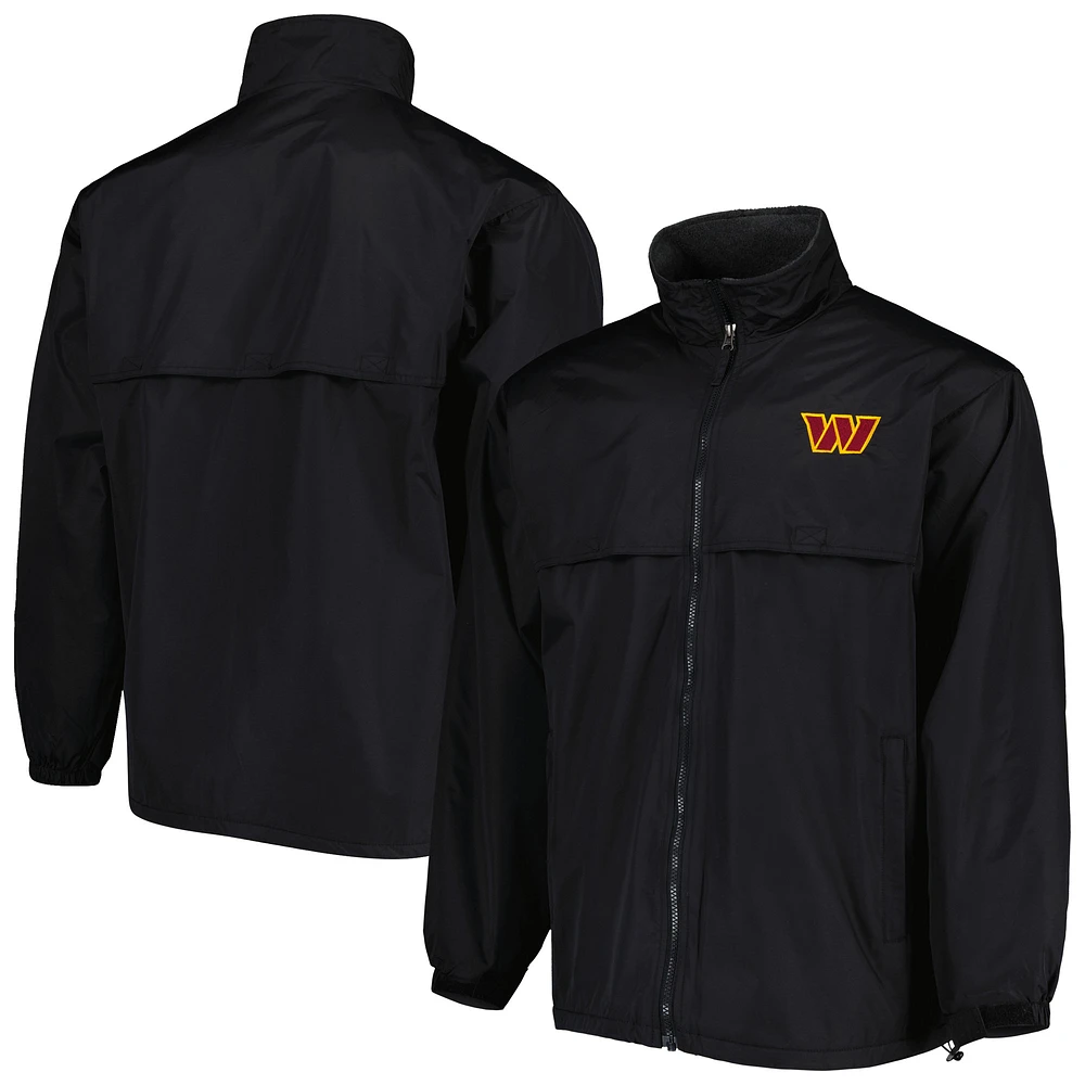 Men's Dunbrooke Black Washington Commanders Triumph Fleece Full-Zip Jacket
