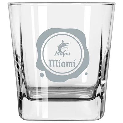 Miami Marlins 14oz. Frost Stamp Old Fashioned Glass