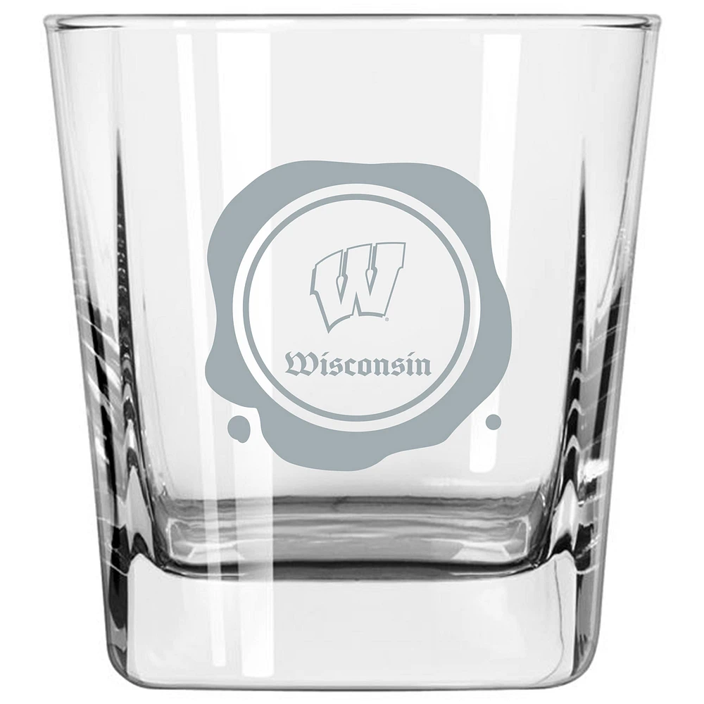 Wisconsin Badgers 14oz. Frost Stamp Old Fashioned Glass