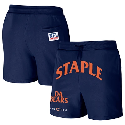 Men's NFL x Staple Navy Chicago Bears Throwback Vintage Wash Fleece Shorts