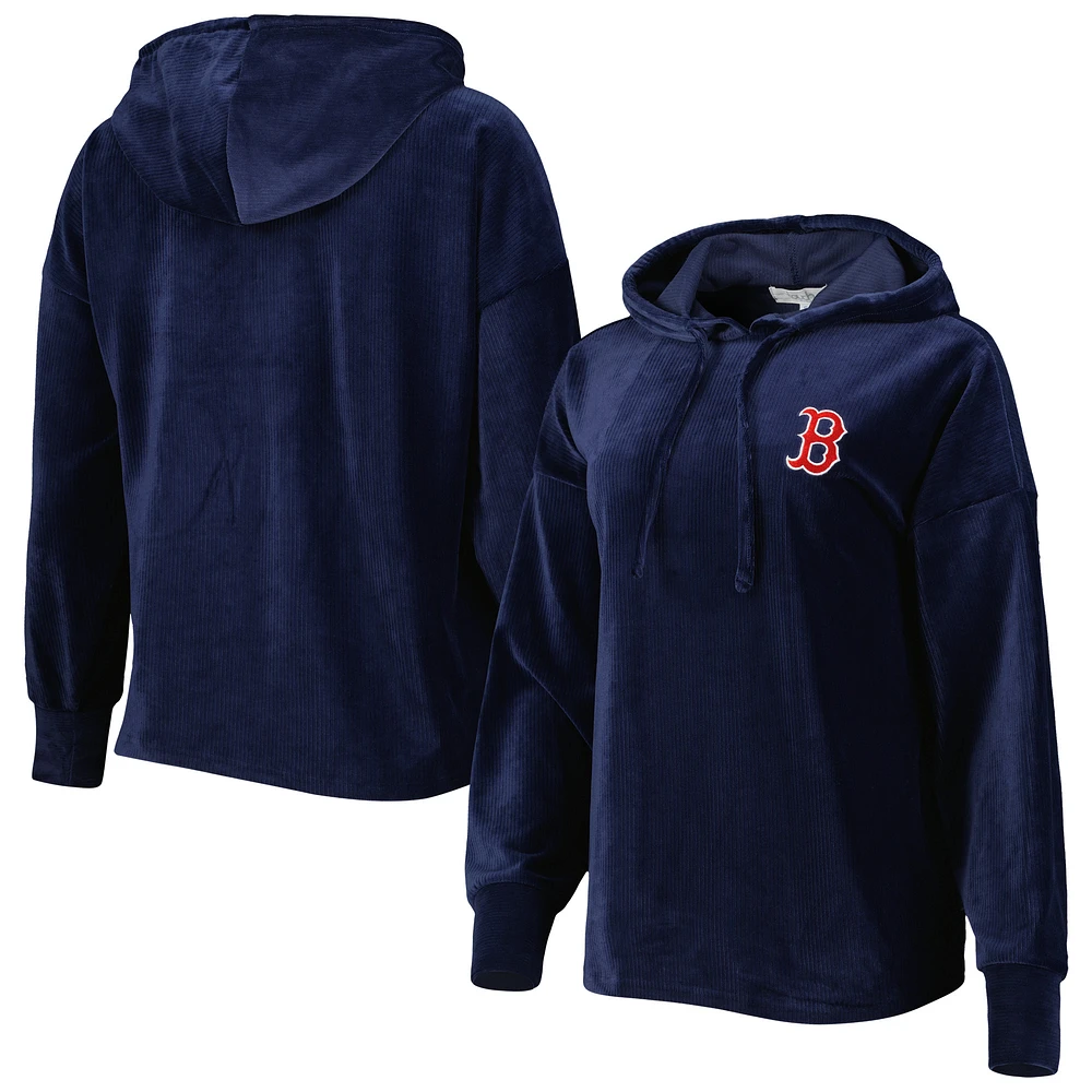 Women's Touch Navy Boston Red Sox End Line Pullover Hoodie