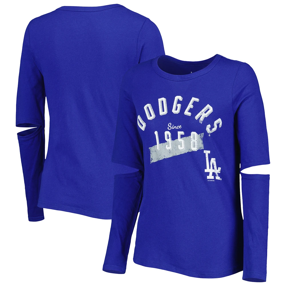 Women's Touch Royal Los Angeles Dodgers Formation Long Sleeve T-Shirt
