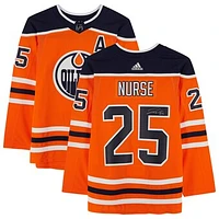 Darnell Nurse Orange Edmonton Oilers Autographed adidas Authentic Jersey