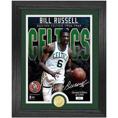 Highland Mint Bill Russell Boston Celtics 13'' x 16'' NBA Legends Bronze Coin Photo Mint