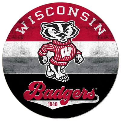 Wisconsin Badgers 20'' x 20'' Retro Logo Circle Sign