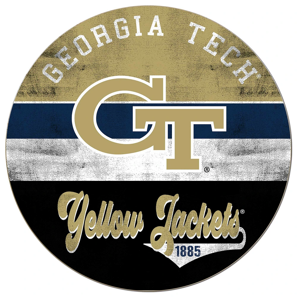 Georgia Tech Yellow Jackets 20'' x 20'' Retro Logo Circle Sign
