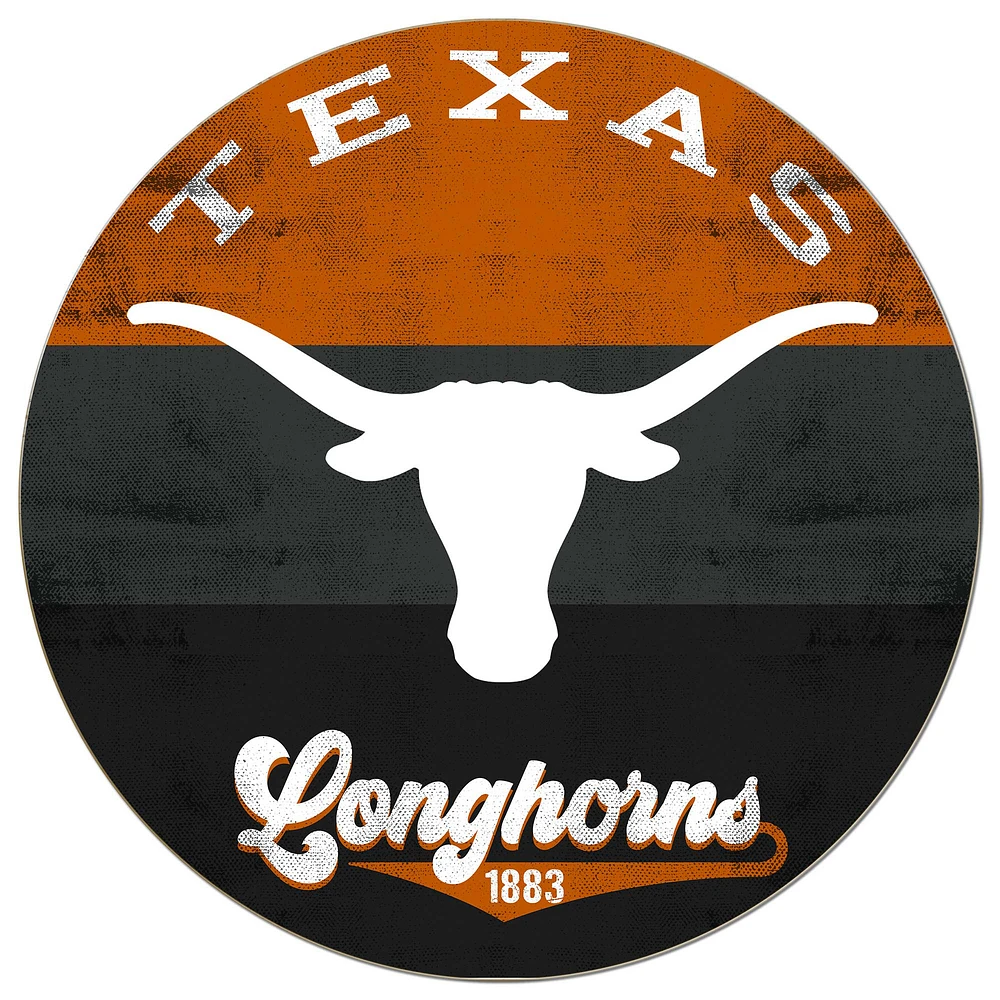Texas Longhorns 20'' x 20'' Retro Logo Circle Sign