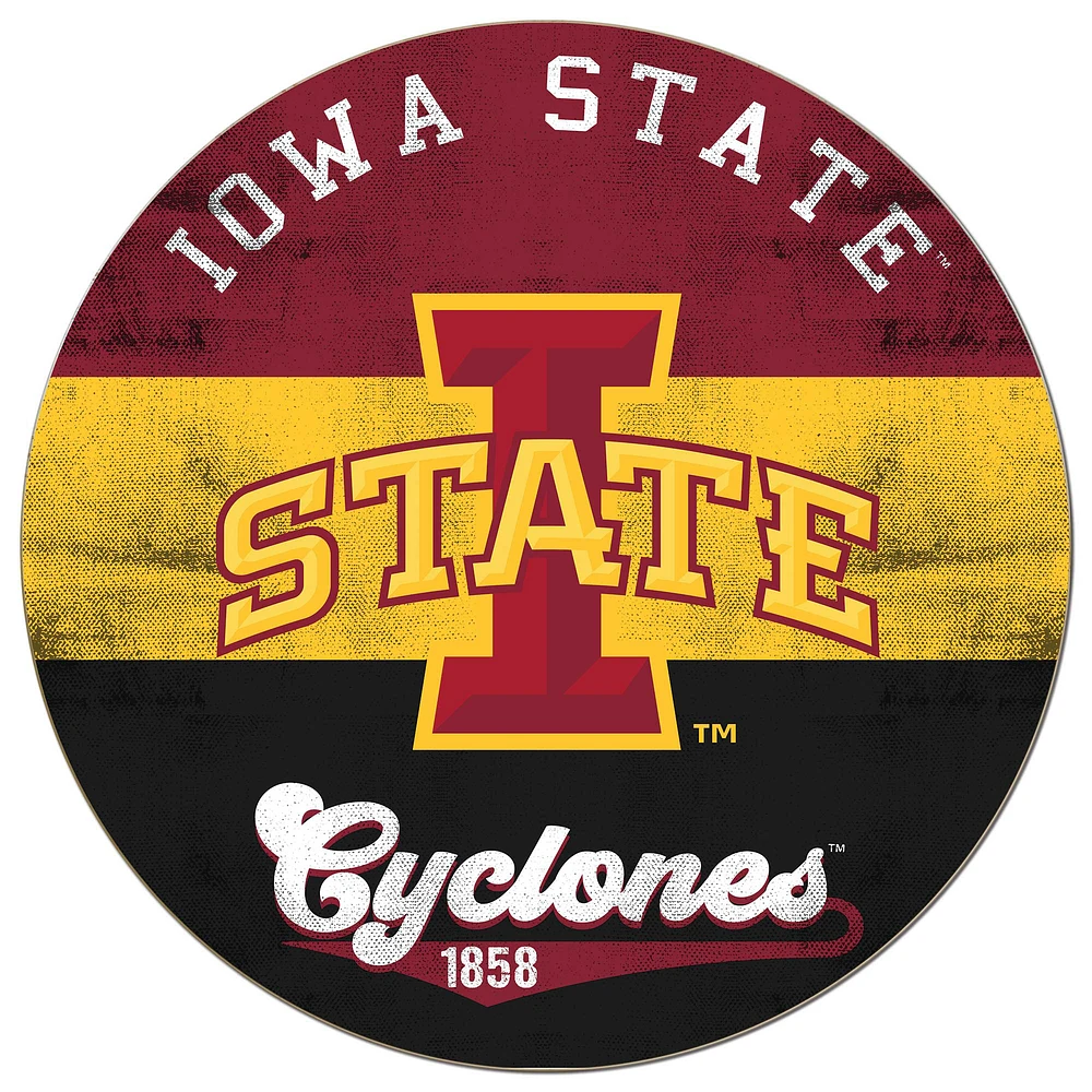 Iowa State Cyclones 20'' x 20'' Retro Logo Circle Sign