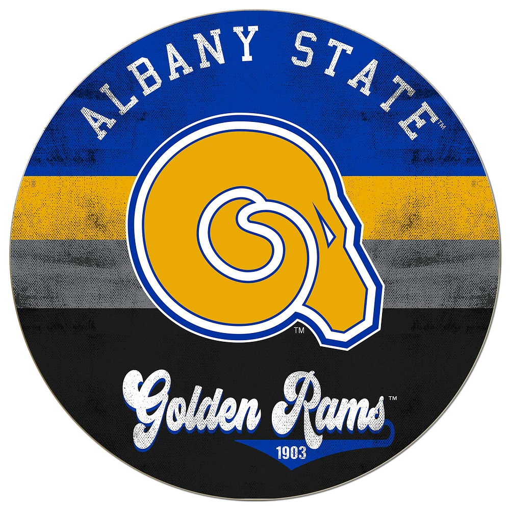 Albany State Golden Rams 20'' x 20'' Retro Logo Circle Sign