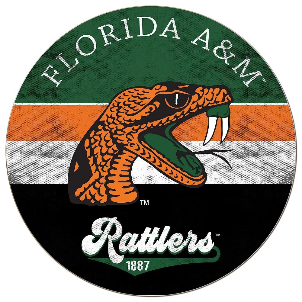 Florida A&M Rattlers 20'' x 20'' Retro Logo Circle Sign