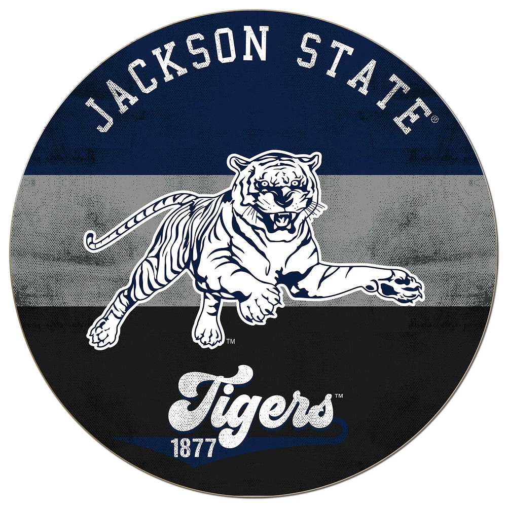 Jackson State Tigers 20'' x 20'' Retro Logo Circle Sign