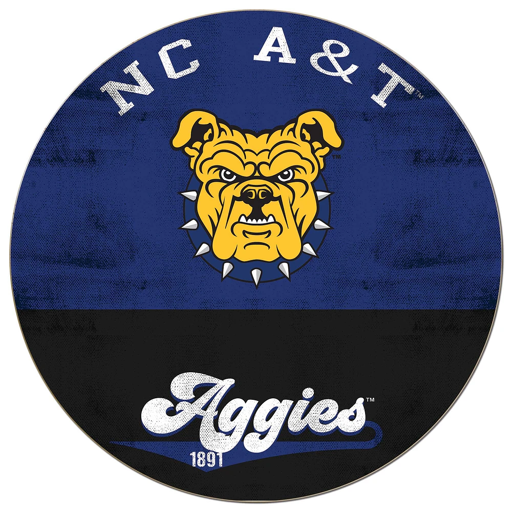 North Carolina A&T Aggies 20'' x 20'' Retro Logo Circle Sign