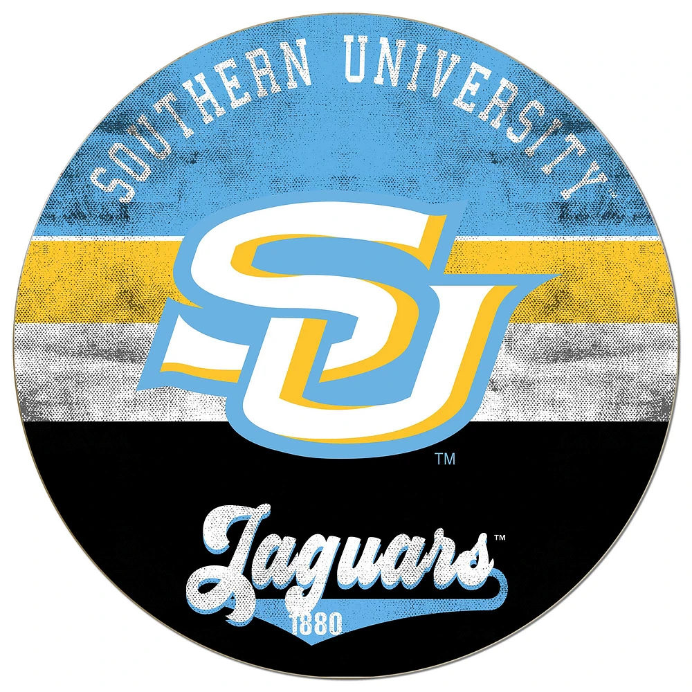 Southern University Jaguars 20'' x 20'' Retro Logo Circle Sign