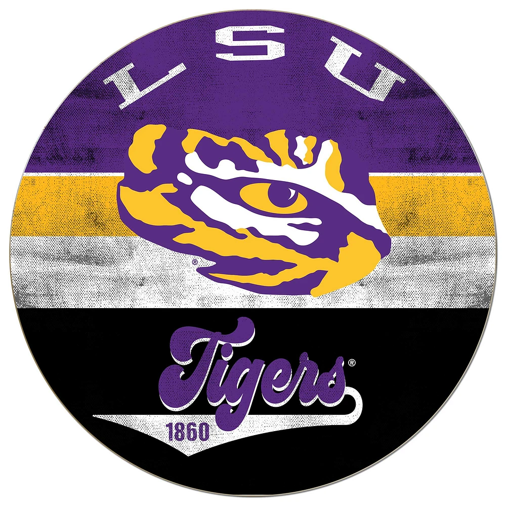 LSU Tigers 20'' x 20'' Retro Logo Circle Sign