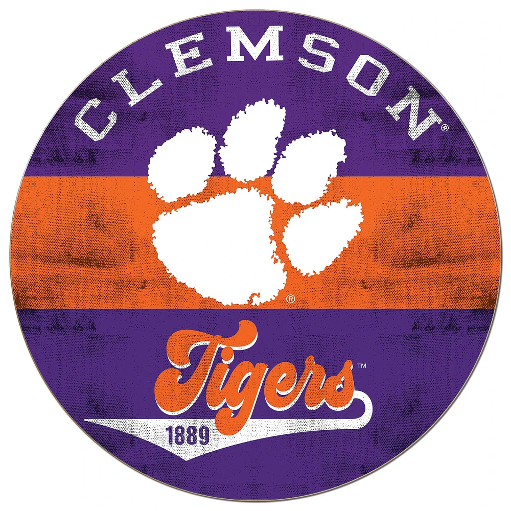 Clemson Tigers 20'' x 20'' Retro Logo Circle Sign