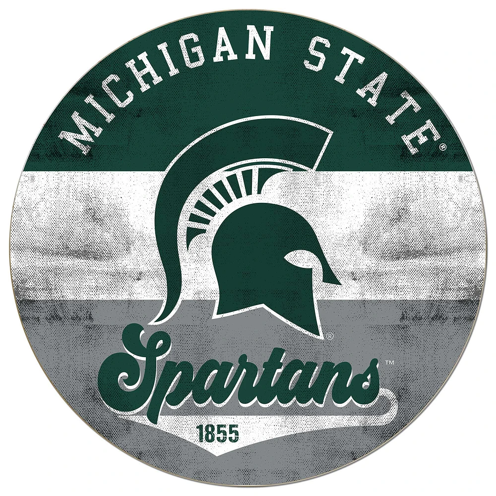 Michigan State Spartans 20'' x 20'' Retro Logo Circle Sign