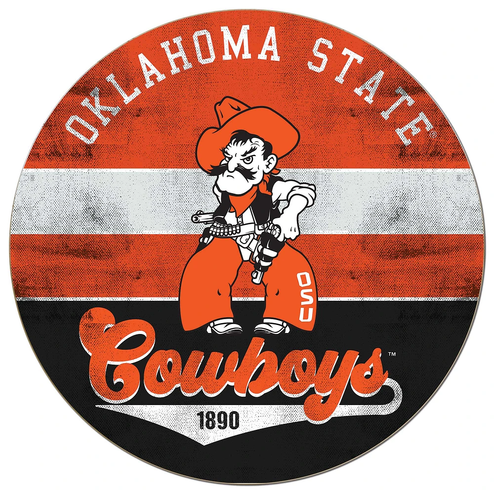 Oklahoma State Cowboys 20'' x 20'' Retro Logo Circle Sign