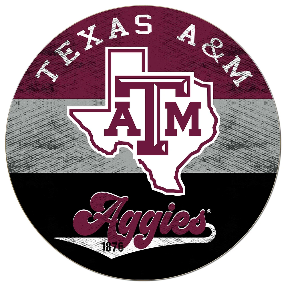 Texas A&M Aggies 20'' x 20'' Retro Logo Circle Sign