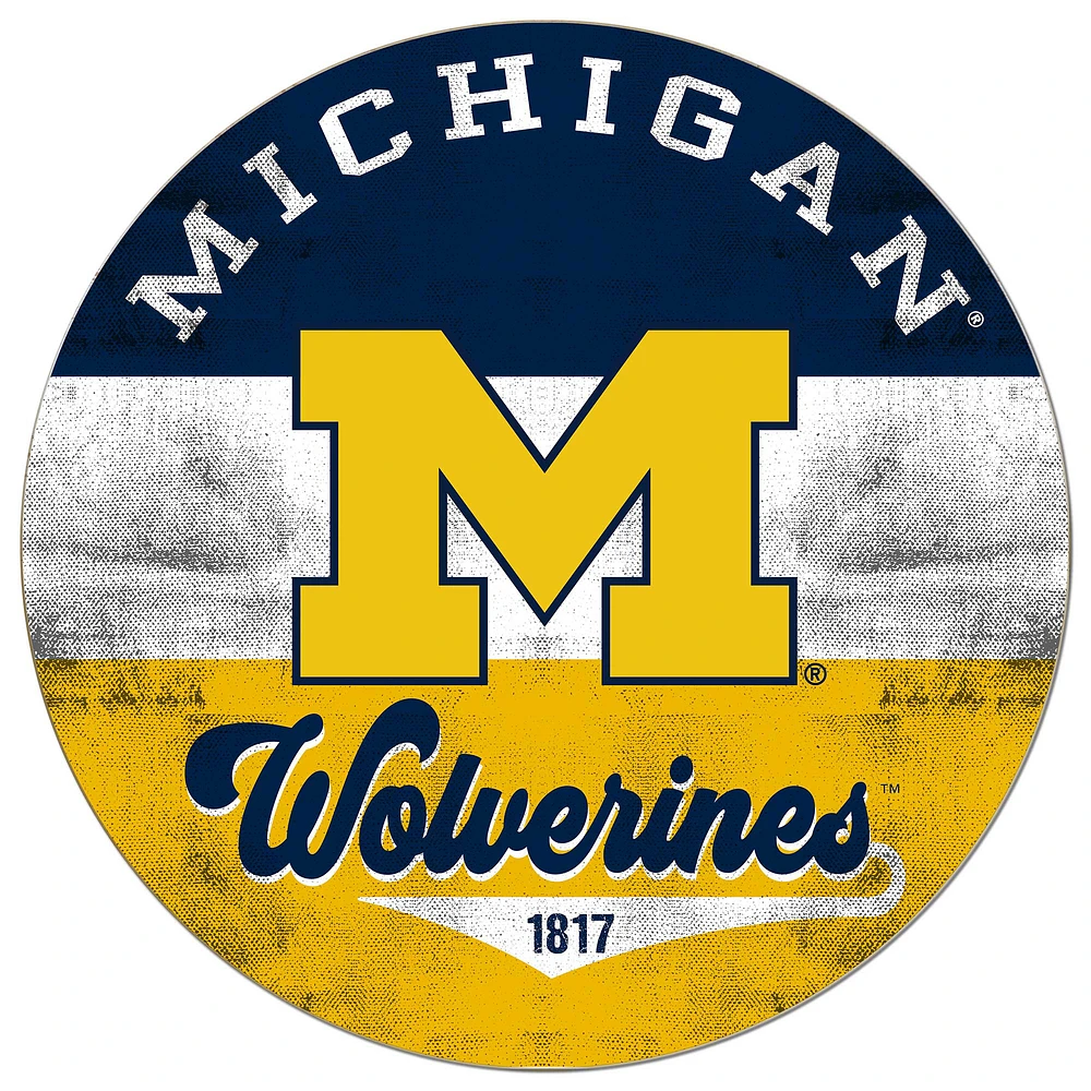 Michigan Wolverines 20'' x 20'' Retro Logo Circle Sign