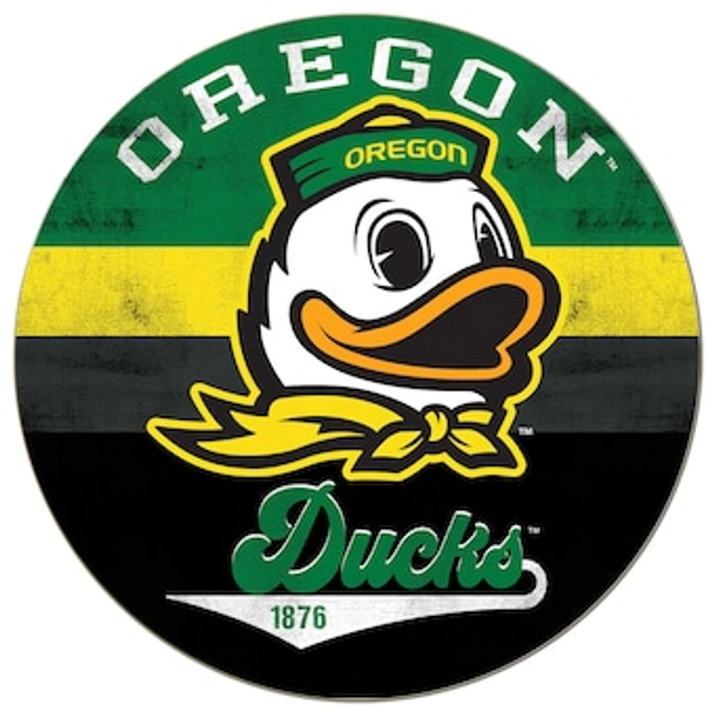 Oregon Ducks 20'' x 20'' Retro Logo Circle Sign